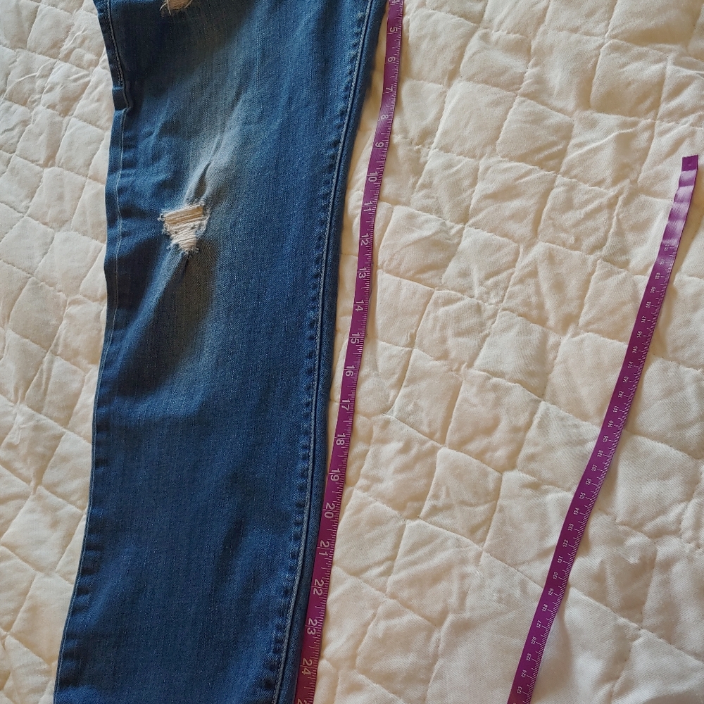 Rock & Republic Indee Boyfriend Jeans Women's 10 Destroyed Stretch Mid Rise - Picture 6 of 10